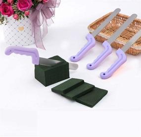 img 2 attached to 🌸 Florist Professional Cutting Knife for Flower Foam Block - Tinsow Floral Foam Knife for Cake, Fruit, Utility Knife for Floral Foam Block Bricks (Light Purple)