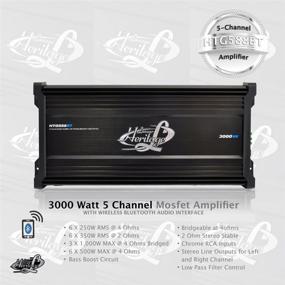 img 4 attached to 🔊 Lanzar Car Audio Amplifier, 5 Channel, 3,000 Watt, 2 Ohm, Bridgeable 4 Ohm, MOSFET, RCA Input, Bass Boost, Mobile Audio, Car Speaker Amplifier, Car Electronics, Bluetooth Wireless (HTG558BT)