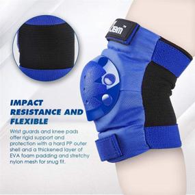 img 2 attached to JBM Adult/Child Knee Pads Elbow Pads And Wrist Guards Full Protective Gear For Skateboarding Skate Inline Riding Beginner Scooter Roller Skater Sports & Fitness