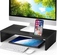 🖥️ loryergo 16.5-inch monitor stand riser with cellphone slot and cable management - ideal for laptop, computer, printer, and office supplies logo