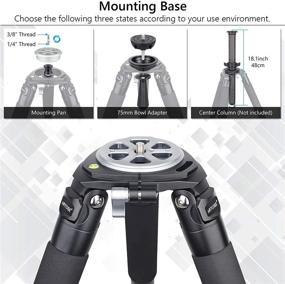 img 1 attached to 📷 Ultra Stable Carbon Fiber Bowl Tripod with 75mm Bowl and Adapter, Heavy Duty 40mm Leg Tube Camera Tripod, Professional Camera Stand with 88 Pound/40kg Max Load