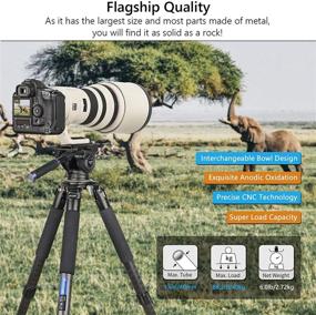 img 3 attached to 📷 Ultra Stable Carbon Fiber Bowl Tripod with 75mm Bowl and Adapter, Heavy Duty 40mm Leg Tube Camera Tripod, Professional Camera Stand with 88 Pound/40kg Max Load