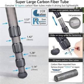 img 2 attached to 📷 Ultra Stable Carbon Fiber Bowl Tripod with 75mm Bowl and Adapter, Heavy Duty 40mm Leg Tube Camera Tripod, Professional Camera Stand with 88 Pound/40kg Max Load