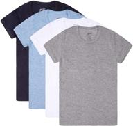 👕 brix boys' crewneck cotton tee shirts - slim fit tagless short sleeve t-shirts - pack of 4 logo