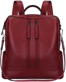 img 4 attached to 🎒 S ZONE Genuine Leather Shoulder Backpack: Stylish Women's Handbags & Wallets in Fashionable Designs