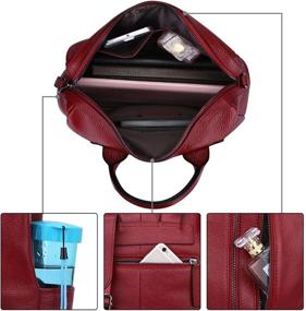 img 2 attached to 🎒 S ZONE Genuine Leather Shoulder Backpack: Stylish Women's Handbags & Wallets in Fashionable Designs