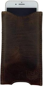 img 1 attached to 📱 Handmade Bourbon Brown Rustic Leather Sleeve for iPhone 6 Plus by Hide & Drink