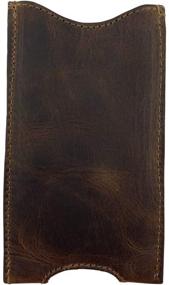 img 3 attached to 📱 Handmade Bourbon Brown Rustic Leather Sleeve for iPhone 6 Plus by Hide & Drink