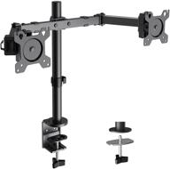 🖥️ huanuo heavy-duty dual monitor stand: adjustable mount with swivel & tilt for 17-32 inch lcd screens - 26lbs per arm, desk clamp arms for computer screens logo