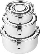 premium stainless steel food storage containers 304 grade - the original leak-proof, 🍱 airtight, smell-proof | ideal for camping trips, lunches, leftovers, soups, and salads | allprettyall логотип