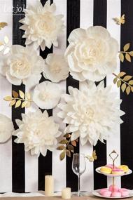 img 2 attached to 🌼 Белые бумажные цветы Letjolt: Великолепные ручной работы декоративные далии для дней рождения, Пасхи, свадеб и многого другого - набор из 8 белых цветков.