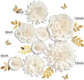 img 3 attached to 🌼 Белые бумажные цветы Letjolt: Великолепные ручной работы декоративные далии для дней рождения, Пасхи, свадеб и многого другого - набор из 8 белых цветков.