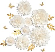 🌼 белые бумажные цветы letjolt: великолепные ручной работы декоративные далии для дней рождения, пасхи, свадеб и многого другого - набор из 8 белых цветков. логотип