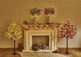 img 1 attached to 🍁 LITBLOOM Battery Operated 24 LED Lighted Green Maple Branches with Timer - Indoor/Outdoor Fall Thanksgiving Halloween Christmas Holiday Decoration