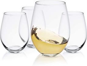 img 4 attached to 🍷 Enhance Your Wine Experience with JoyJolt Spirits Stemless Wine Glasses (Set of 4)-19-Ounces