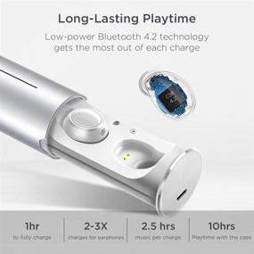 img 2 attached to ESR True Wireless Bluetooth Earbuds - Mini Solid Bluetooth Earphones with 10H Playtime and Portable Charging Case - Compatible with iPhone XS/XS Max/XR, Samsung, and Android