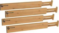 🎍 bamboo wooden drawer dividers: expandable and adjustable organizer for kitchen, bedroom, bathroom, baby, and desk – set of 4 логотип