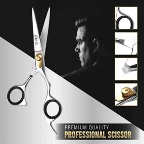 img 2 attached to 🧔 Professional Beard Trimming Scissors 6.5 Inches with Two Mustache Combs & Carry Pouch - Men's Mustache and Beard Grooming Scissors