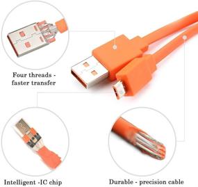 img 2 attached to 🔌 ToBySome Микро USB Быстрая Зарядка Кабель для беспроводного динамика JBL, Logitech UE Boom, Android телефонов - 3.3 фута (Оранжевый)
