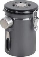 ☕️ nex coffee canister: airtight stainless steel storage container (22oz) with scoop, date tracker, and co2 valve - gray логотип