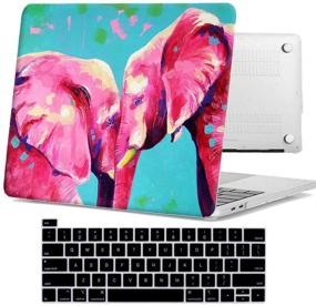 img 4 attached to Bizcustom Hard Painting Case For MacBook Pro 16 Inch 2019 Model A2141 With Retina And Touch Bar ID Rubberized Customize Pattern Cover And Keyboard Skin (Elephants)