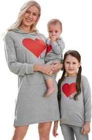 img 4 attached to PopReal Love Heart Mommy and Me Outfits: Matching Valentine's Day Shirt Dress for Moms and Daughters