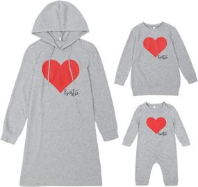 img 3 attached to PopReal Love Heart Mommy and Me Outfits: Matching Valentine's Day Shirt Dress for Moms and Daughters