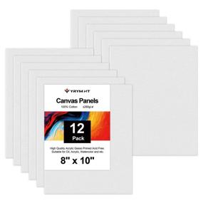 img 4 attached to YRYM HT Painting Canvas Panels - 12 Pack 8 x 10 Inch Triple Primed 🎨 100% Cotton Canvas Boards for Painting, Oil, Acrylic, Watercolor, Acid-Free - Ideal for Artists, Painters, Kids, Students