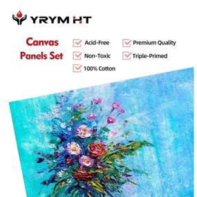 img 2 attached to YRYM HT Painting Canvas Panels - 12 Pack 8 x 10 Inch Triple Primed 🎨 100% Cotton Canvas Boards for Painting, Oil, Acrylic, Watercolor, Acid-Free - Ideal for Artists, Painters, Kids, Students