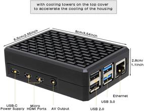 img 2 attached to Geekworm Raspberry Pi 4 Кейс - Премиум-корпус из алюминия с термодровами для Raspberry Pi 4 Model B 1GB/2GB/4GB/8GB (P232)