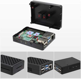 img 3 attached to Geekworm Raspberry Pi 4 Кейс - Премиум-корпус из алюминия с термодровами для Raspberry Pi 4 Model B 1GB/2GB/4GB/8GB (P232)