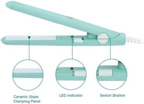img 1 attached to 🍃 Переносной мини-выпрямитель волос: легкий утюжок для путешествий с керамической турмалиновой пластиной для быстрой и легкой укладки волос - цвет мача.