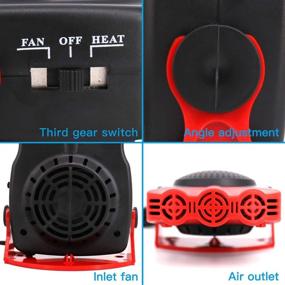 img 2 attached to Portable Car Heater Defroster: Fast Heat, Defrost & Defog with 2-in-1 Function, 3-Outlet Design, Adjustable Thermostat - 12V 150W - Red