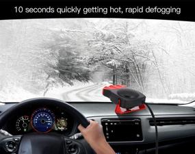 img 1 attached to Portable Car Heater Defroster: Fast Heat, Defrost & Defog with 2-in-1 Function, 3-Outlet Design, Adjustable Thermostat - 12V 150W - Red