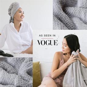 img 1 attached to 🧖 VOLO Hero Hair Towel - Microfiber, Super Absorbent, Fast Drying, Reduce Dry Time by 50%, Large Size, Premium Wrap for All Hair Types, Anti-Frizz, Anti-Breakage, Hands-Free Design - Luna Gray