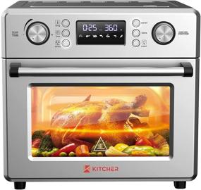 img 4 attached to 🍳 Kitcher 26.5QT Air Fryer Oven: Countertop Toaster Oven with 77 Recipes, 5 Accessories, 14 Presets – Bake, Air Fry, Roast, Toast, Pizza, Dehydrate & More!