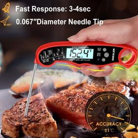 img 2 attached to 🌡️ GDEALER DT15 Waterproof Digital Instant Read Meat Thermometer: Ultra-Fast Cooking Food Thermometer with Folding Probe - Ideal for Kitchen Milk Candy, BBQ Grill, Smokers - Calibration Function Included
