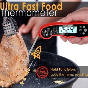 img 3 attached to 🌡️ GDEALER DT15 Waterproof Digital Instant Read Meat Thermometer: Ultra-Fast Cooking Food Thermometer with Folding Probe - Ideal for Kitchen Milk Candy, BBQ Grill, Smokers - Calibration Function Included