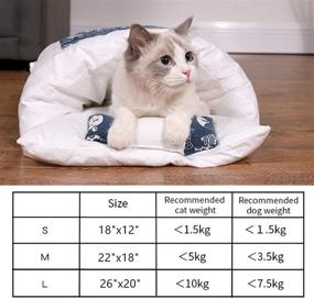 img 2 attached to 🐱 Winter Cat Sleeping Bag Bed - Cozy Pet Calming House Warming Mat Carpets with Pillow for Anxiety (L)