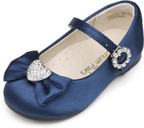 img 4 attached to Shine with ANGEL 22's Rhinestone Buckle Ballerina Shoes for Toddler Girls