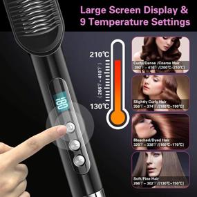 img 3 attached to ⚡️ Fast Heating Hair Straightener Brush - 3-in-1 Digital Display Comb with 9 Temp Settings, Anti Scald Ceramic Iron for Thick Hair - 30 Min Auto-Off