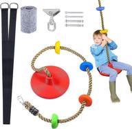 🌳 fun and safe tree swing for kids: disc swing with climbing rope, platforms, and more! logo