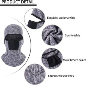 img 2 attached to 🏍️ THINDUST Winter Balaclava - Fleece Motorcycle Skull Full Face Mask Thermal Windproof Ski Head Hood for Men and Women" - Optimized Winter Balaclava: Fleece Skull Full Face Mask for Motorcycle, Skiing; Windproof Thermal Headwear for Men and Women