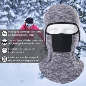 img 3 attached to 🏍️ THINDUST Winter Balaclava - Fleece Motorcycle Skull Full Face Mask Thermal Windproof Ski Head Hood for Men and Women" - Optimized Winter Balaclava: Fleece Skull Full Face Mask for Motorcycle, Skiing; Windproof Thermal Headwear for Men and Women