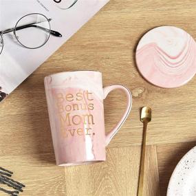 img 1 attached to Best Mom Ever Mug | Mom Gifts for Women | Novelty Gifts from Daughter / Son | Mothers Day Idea | Mom for Mom | Marble Coffee Mug Set | Box, Spoon, Coaster Included | 14Oz Pink