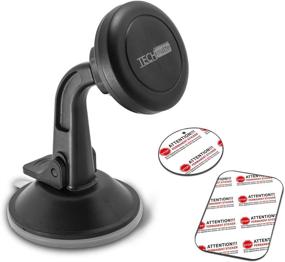 img 3 attached to TechMatte Car Phone Mount: Magnetic-Dashboard Phone Holder with Strong Magnetic Technology - Universal Smartphone Compatibility (Black)