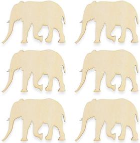 img 1 attached to 🦊 48 Pack Unfinished Wooden Woodland Forest Animal Life Cutouts - Bear, Fox, Elephant, Rabbit, Squirrel, Horse, Rhinoceros, Owl Shapes for DIY Craft Art Project & Home Decor Ornament (6 PCS/Shape)