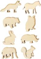 🦊 48 pack unfinished wooden woodland forest animal life cutouts - bear, fox, elephant, rabbit, squirrel, horse, rhinoceros, owl shapes for diy craft art project & home decor ornament (6 pcs/shape) logo