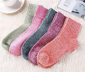 img 3 attached to Warm and Cozy: Loritta 5 Pairs Womens Wool Socks, Perfect Vintage Winter Knitwear and Thoughtful Gifts
