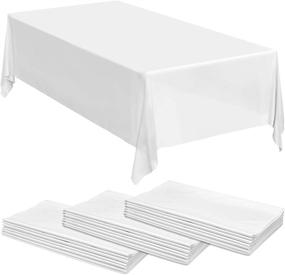 img 1 attached to 🍽️ Premium White Plastic Tablecloth for Food Service Equipment & Supplies